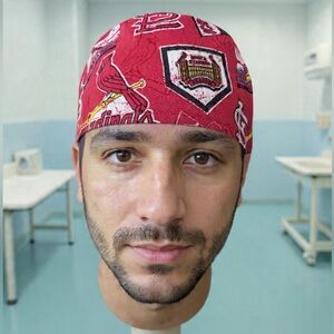 Cardinals Patterned Scrub Cap